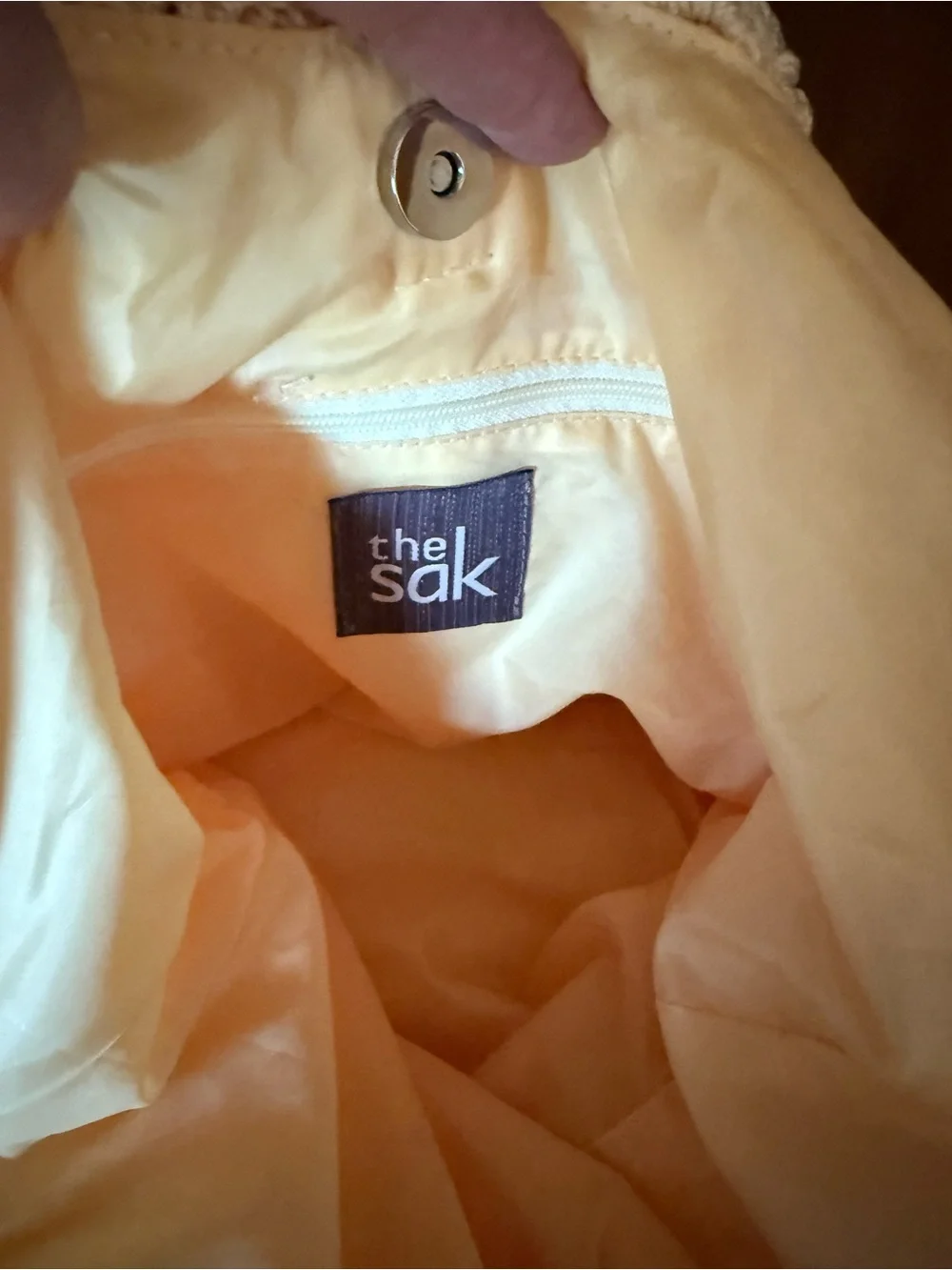 The Sak Vintage Y2K Cream Hand Crochet Hobo Shoulder Bag Textured Bubble Knit